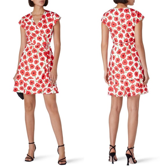 Slate & Willow Floral Printed Short Sleeve Wrap Dress size large - Picture 1 of 12